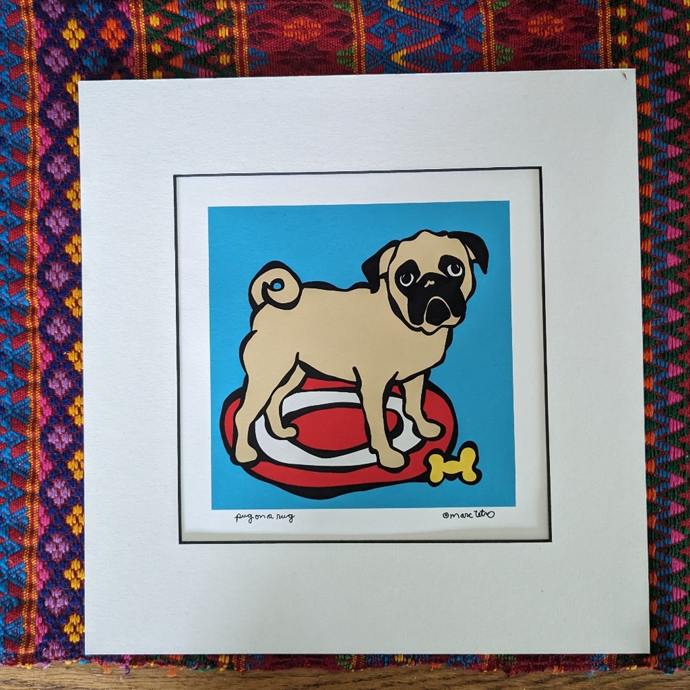 Marc Tetro Pug on a Rug print